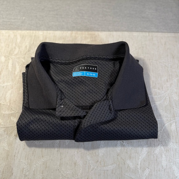 PGA Tour Dark Grey Crosshatch Pattern Polo Golf Shirt Size XL Men’s - Picture 1 of 9